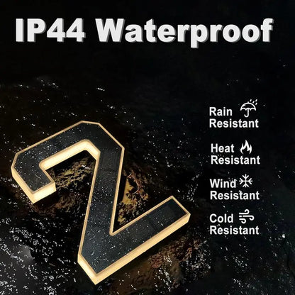 Solar Lighted Address Sign – Waterproof Modern Numbers for Outdoor Decor