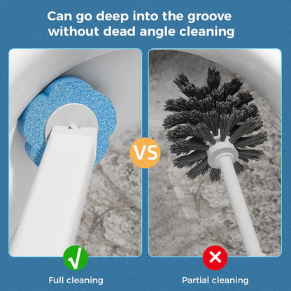 Disposable Toilet Brush Set – with Built-In Cleaner & 24 Refills