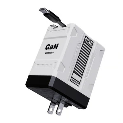 2-in-1 GaN PD3.0 Charger with Retractable Cables（Plug specifications: US standard plug）