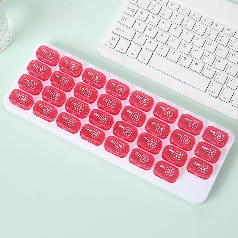 💊31 Days Pill Box-Monthly Pill Organizer-Arthritis-Friendly Easy-Open Lids