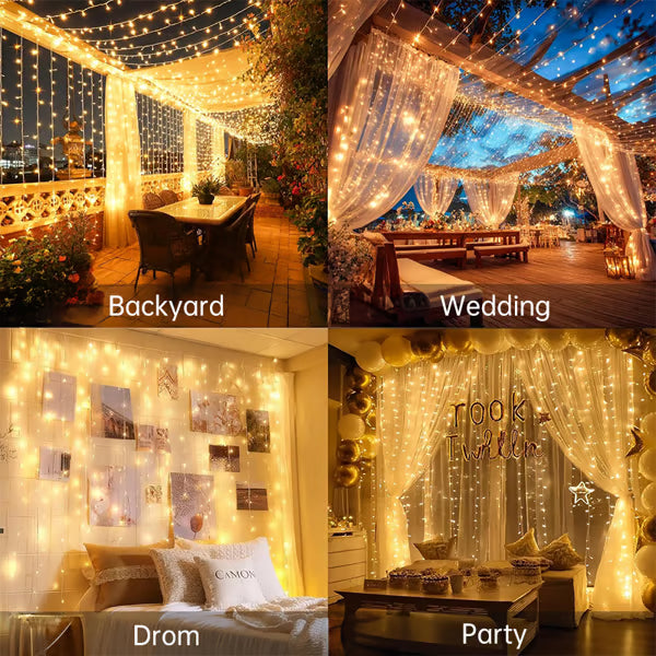 Remote-Control Led Curtain Light-9.8*9.8 FT