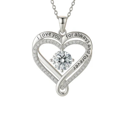 Engraved Heart Necklace for Wife with LED Box